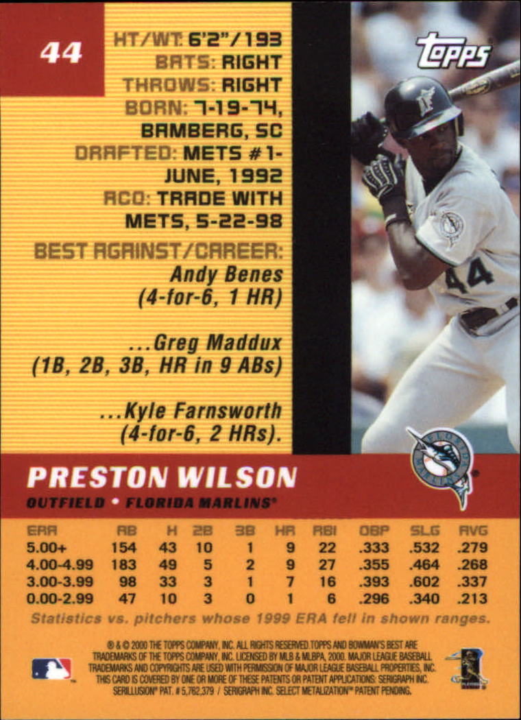 2000 Bowman's Best Baseball Card Pick (Base)