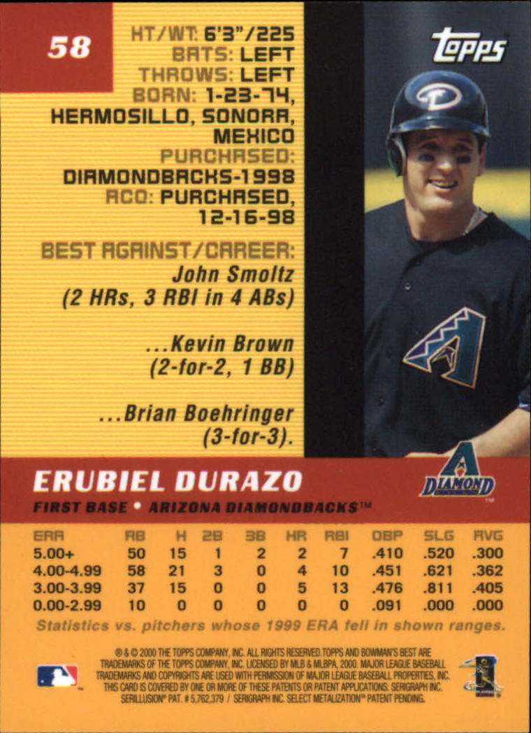 2000 Bowman's Best Baseball Card Pick (Base)