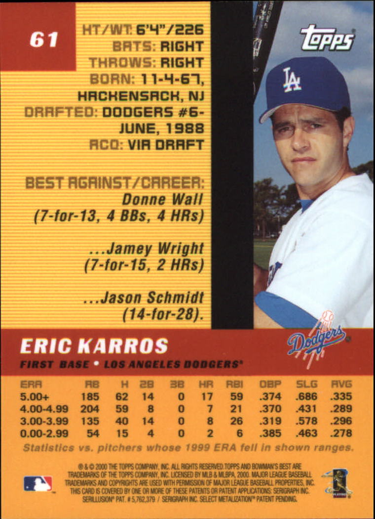 2000 Bowman's Best Baseball Card Pick (Base)