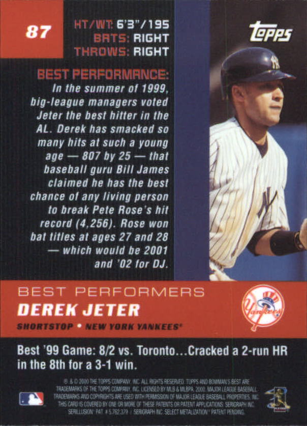 2000 Bowman's Best Baseball Card Pick (Base)