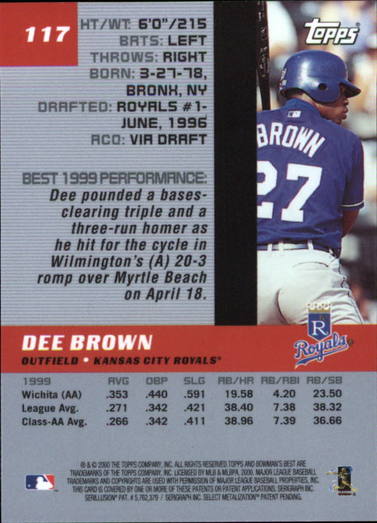 2000 Bowman's Best #117 Dee Brown back image