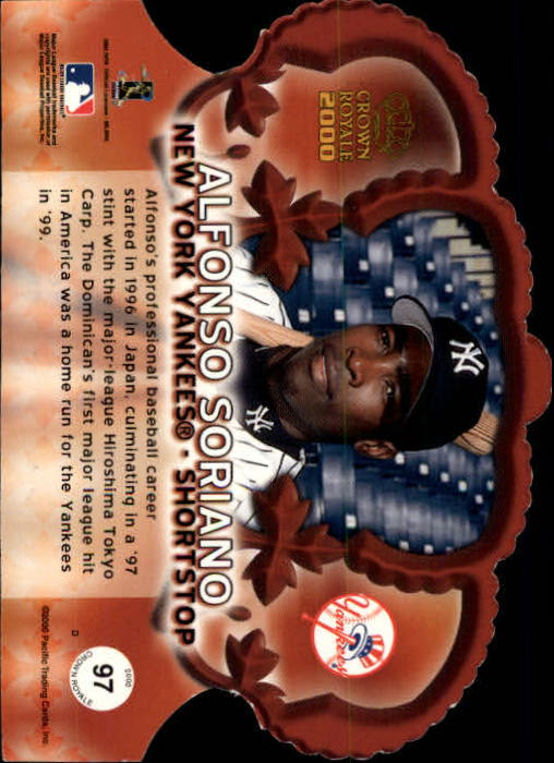 2000 Crown Royale Limited #97 Alfonso Soriano back image