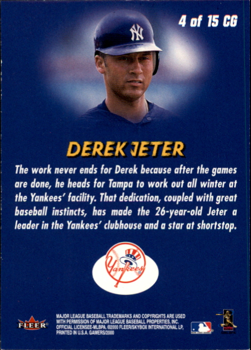 2000 Fleer Gamers Change the Game #4 Derek Jeter back image