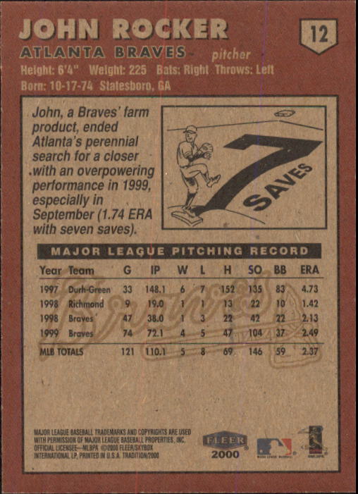 2000 Fleer Tradition Baseball "Main Set" Base Cards #1 to #225 - Picture 25 of 435