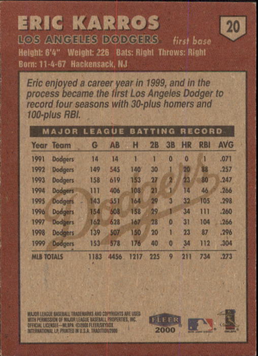 A1934- 2000 Fleer Tradition BB #s 1-250 +Rookies -You Pick- 15+ FREE US SHIP - Picture 25 of 461