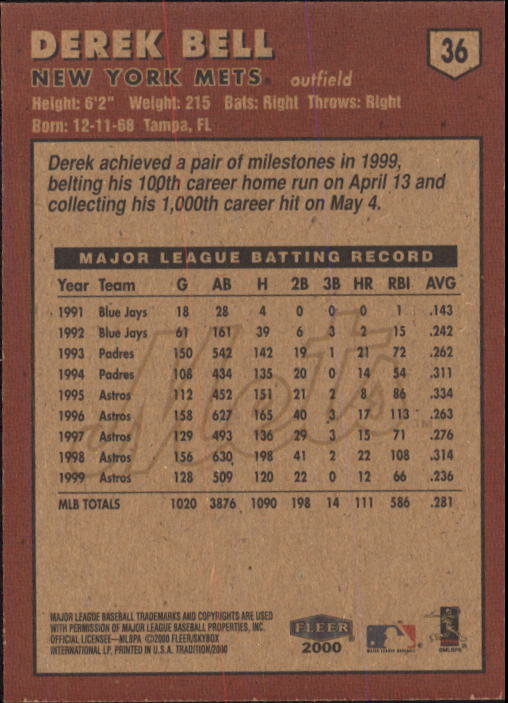 A1934- 2000 Fleer Tradition BB #s 1-250 +Rookies -You Pick- 15+ FREE US SHIP - Picture 55 of 461