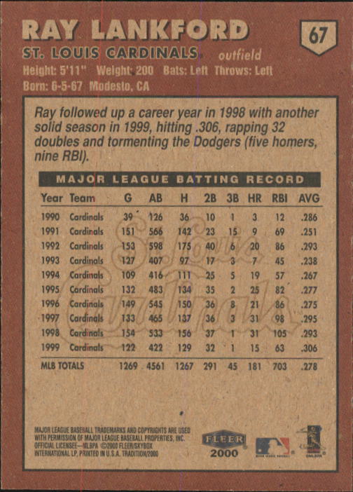 A1934- 2000 Fleer Tradition BB #s 1-250 +Rookies -You Pick- 15+ FREE US SHIP - Picture 115 of 461
