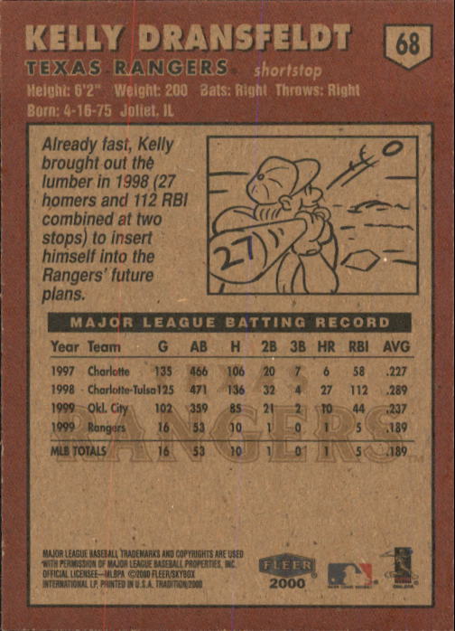 A1934- 2000 Fleer Tradition BB #s 1-250 +Rookies -You Pick- 15+ FREE US SHIP - Picture 117 of 461