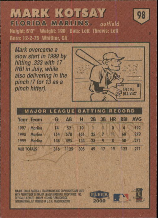 A1934- 2000 Fleer Tradition BB #s 1-250 +Rookies -You Pick- 15+ FREE US SHIP - Picture 177 of 461