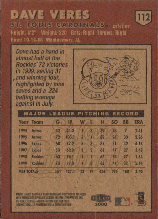 A1934- 2000 Fleer Tradition BB #s 1-250 +Rookies -You Pick- 15+ FREE US SHIP - Picture 201 of 461