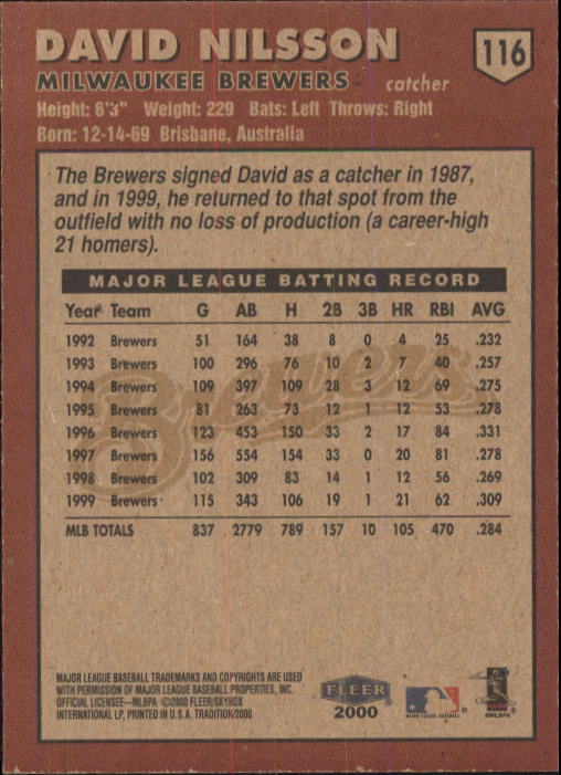A1934- 2000 Fleer Tradition BB #s 1-250 +Rookies -You Pick- 15+ FREE US SHIP - Picture 209 of 461