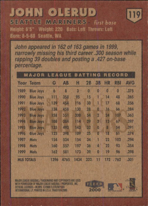 A1934- 2000 Fleer Tradition BB #s 1-250 +Rookies -You Pick- 15+ FREE US SHIP - Picture 215 of 461