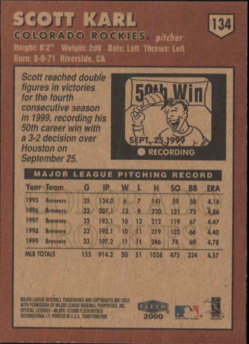 A1934- 2000 Fleer Tradition BB #s 1-250 +Rookies -You Pick- 15+ FREE US SHIP - Picture 243 of 461