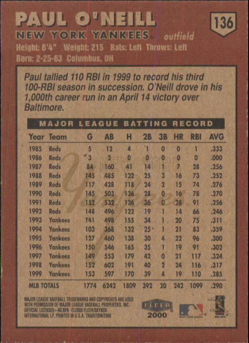 A1934- 2000 Fleer Tradition BB #s 1-250 +Rookies -You Pick- 15+ FREE US SHIP - Picture 247 of 461