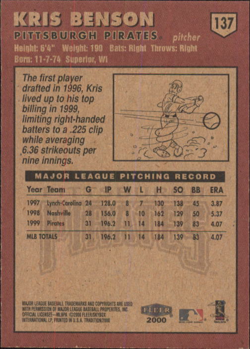 A1934- 2000 Fleer Tradition BB #s 1-250 +Rookies -You Pick- 15+ FREE US SHIP - Picture 249 of 461