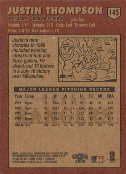 A1934- 2000 Fleer Tradition BB #s 1-250 +Rookies -You Pick- 15+ FREE US SHIP - Picture 265 of 461