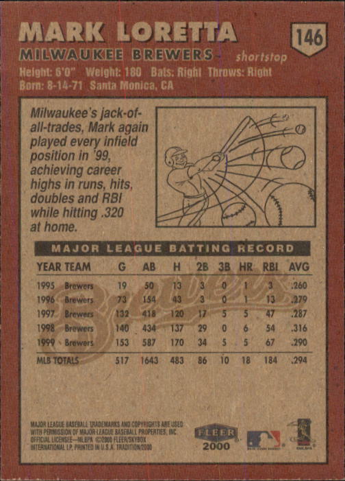 A1934- 2000 Fleer Tradition BB #s 1-250 +Rookies -You Pick- 15+ FREE US SHIP - Picture 267 of 461