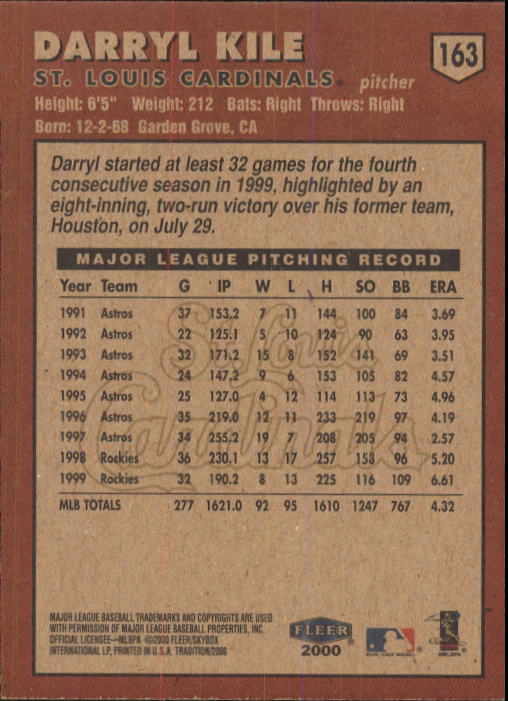 A1934- 2000 Fleer Tradition BB #s 1-250 +Rookies -You Pick- 15+ FREE US SHIP - Picture 297 of 461