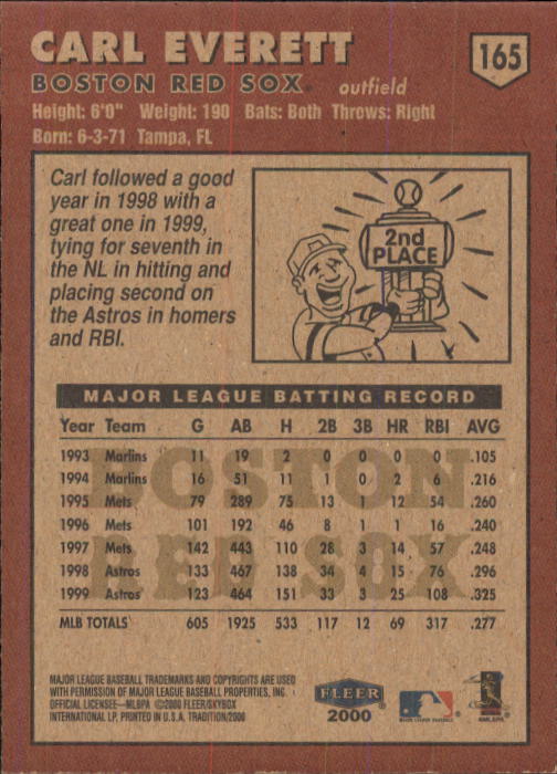 A1934- 2000 Fleer Tradition BB #s 1-250 +Rookies -You Pick- 15+ FREE US SHIP - Picture 299 of 461