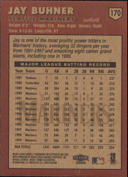 A1934- 2000 Fleer Tradition BB #s 1-250 +Rookies -You Pick- 15+ FREE US SHIP - Picture 309 of 461
