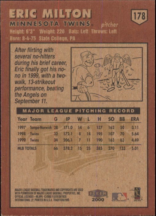 A1934- 2000 Fleer Tradition BB #s 1-250 +Rookies -You Pick- 15+ FREE US SHIP - Picture 325 of 461