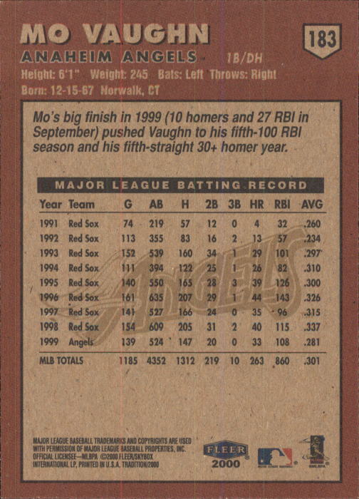 A1934- 2000 Fleer Tradition BB #s 1-250 +Rookies -You Pick- 15+ FREE US SHIP - Picture 335 of 461