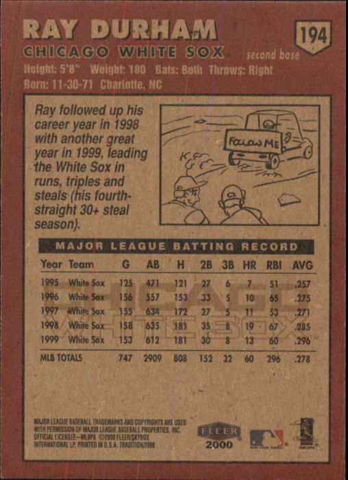 A1934- 2000 Fleer Tradition BB #s 1-250 +Rookies -You Pick- 15+ FREE US SHIP - Picture 355 of 461