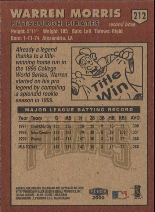 A1934- 2000 Fleer Tradition BB #s 1-250 +Rookies -You Pick- 15+ FREE US SHIP - Picture 391 of 461