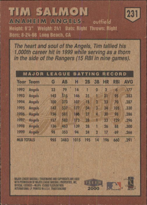 A1934- 2000 Fleer Tradition BB #s 1-250 +Rookies -You Pick- 15+ FREE US SHIP - Picture 425 of 461