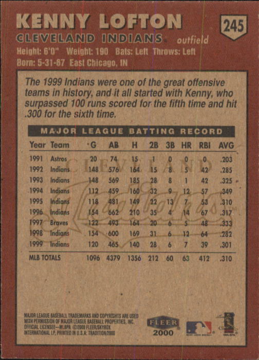 A1934- 2000 Fleer Tradition BB #s 1-250 +Rookies -You Pick- 15+ FREE US SHIP - Picture 451 of 461