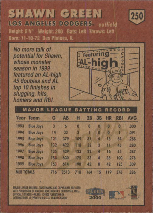 A1934- 2000 Fleer Tradition BB #s 1-250 +Rookies -You Pick- 15+ FREE US SHIP - Picture 461 of 461