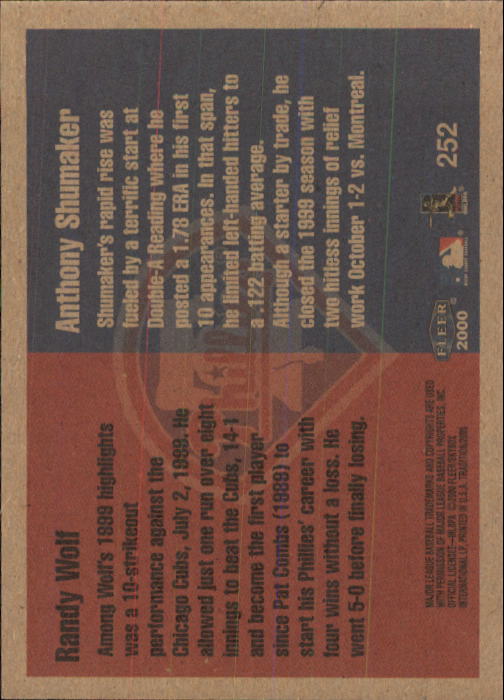 2000 Fleer Tradition Baseball "Main Set" Base Cards #226 to #450 - Picture 55 of 445