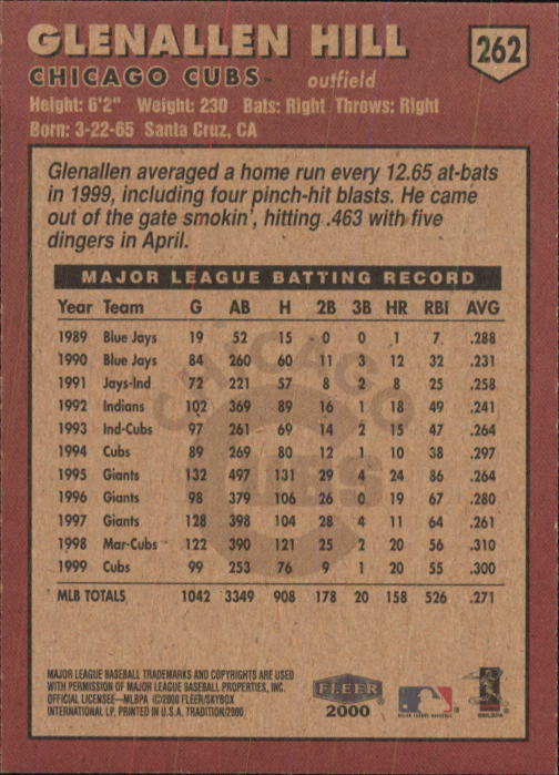 2000 Fleer Tradition Baseball "Main Set" Base Cards #226 to #450 - Picture 75 of 445