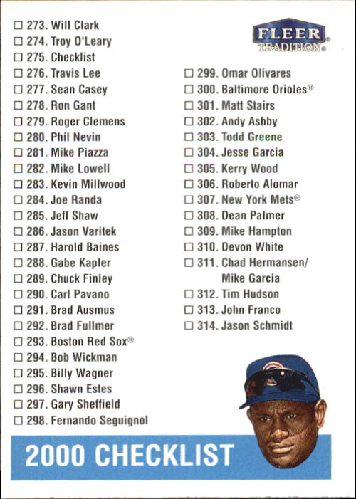 2000 Fleer Tradition Baseball "Main Set" Base Cards #226 to #450 - Picture 100 of 445