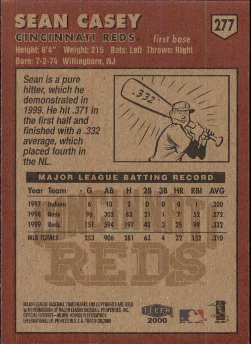 2000 Fleer Tradition Baseball "Main Set" Base Cards #226 to #450 - Picture 105 of 445