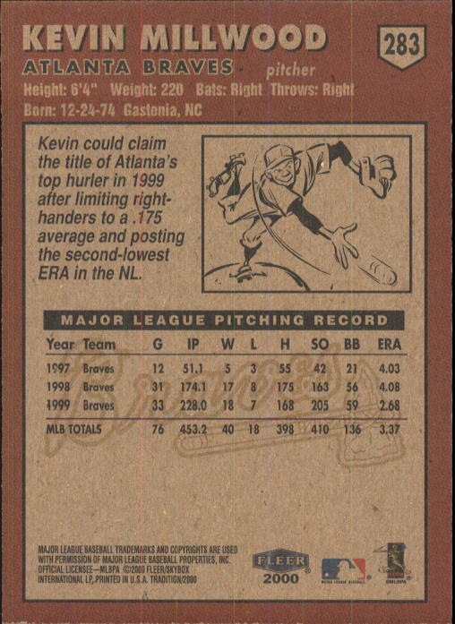 2000 Fleer Tradition Baseball "Main Set" Base Cards #226 to #450 - Picture 115 of 445
