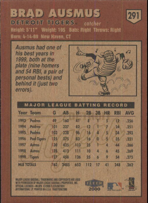 2000 Fleer Tradition Baseball "Main Set" Base Cards #226 to #450 - Picture 131 of 445