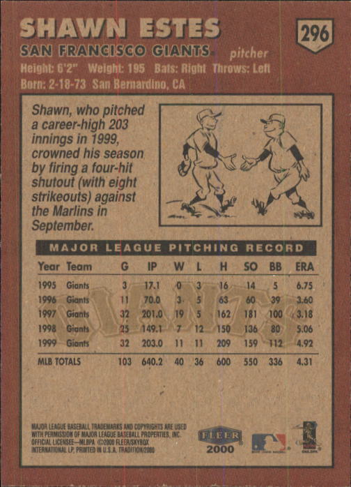 2000 Fleer Tradition Baseball "Main Set" Base Cards #226 to #450 - Picture 141 of 445