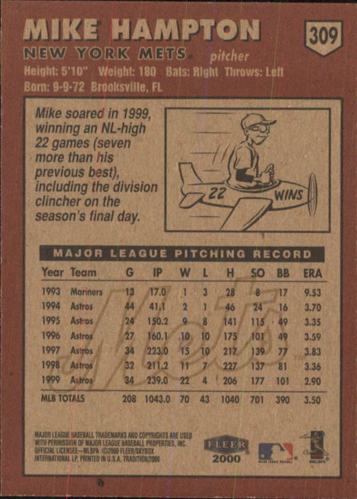 2000 Fleer Tradition Baseball "Main Set" Base Cards #226 to #450 - Picture 167 of 445