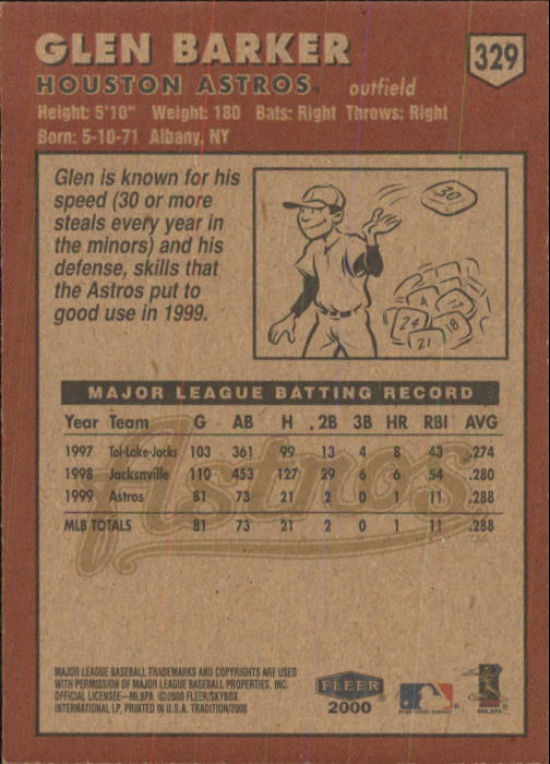 2000 Fleer Tradition Baseball "Main Set" Base Cards #226 to #450 - Picture 207 of 445