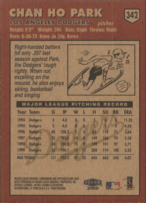 2000 Fleer Tradition Baseball "Main Set" Base Cards #226 to #450 - Picture 233 of 445