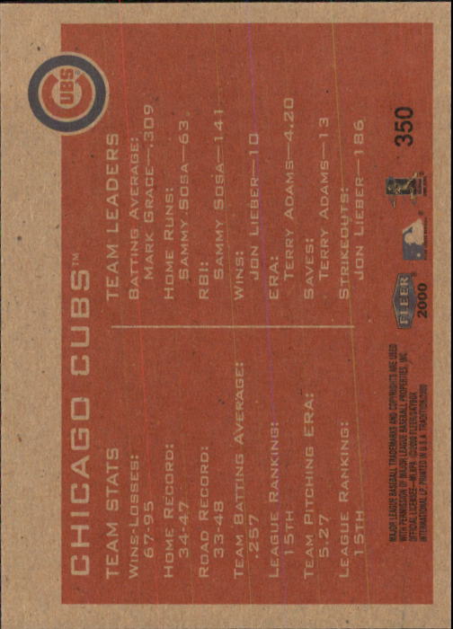 2000 Fleer Tradition Baseball "Main Set" Base Cards #226 to #450 - Picture 249 of 445