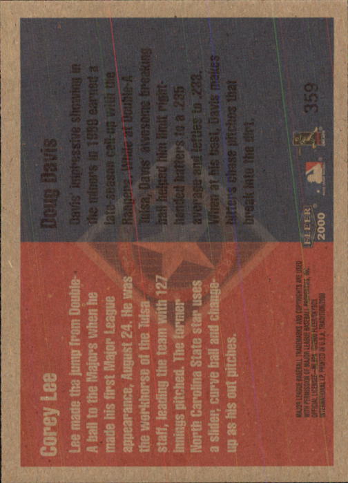 2000 Fleer Tradition Baseball "Main Set" Base Cards #226 to #450 - Picture 267 of 445
