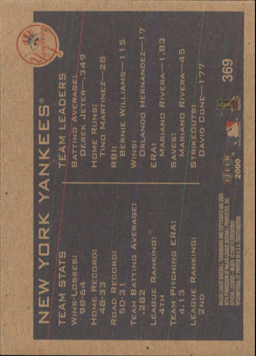 2000 Fleer Tradition Baseball "Main Set" Base Cards #226 to #450 - Picture 287 of 445