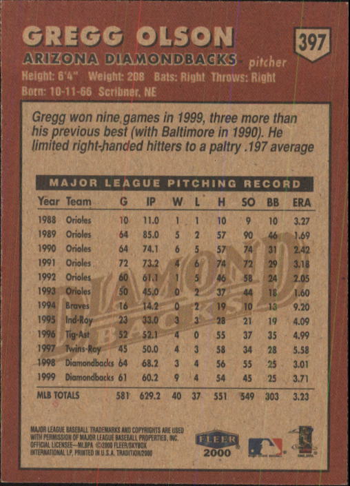 2000 Fleer Tradition Baseball "Main Set" Base Cards #226 to #450 - Picture 341 of 445