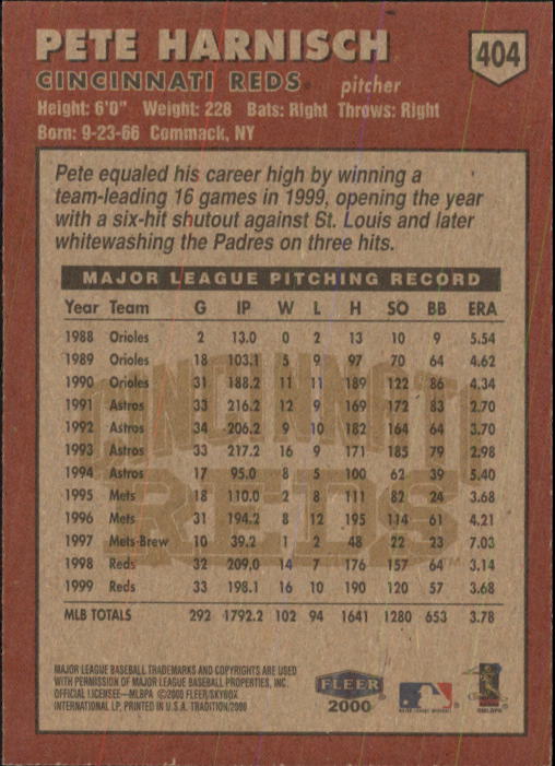 2000 Fleer Tradition Baseball "Main Set" Base Cards #226 to #450 - Picture 353 of 445