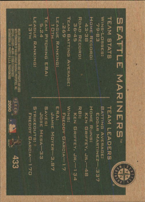 2000 Fleer Tradition Baseball "Main Set" Base Cards #226 to #450 - Picture 411 of 445