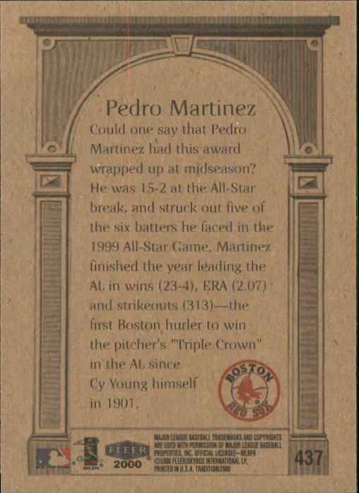 2000 Fleer Tradition Baseball "Main Set" Base Cards #226 to #450 - Picture 419 of 445