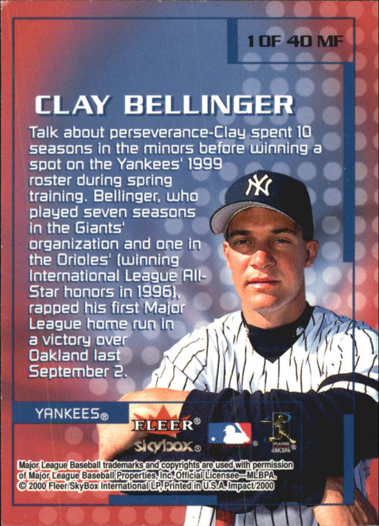 2000 Impact Mighty Fine in '99 #1 Clay Bellinger back image