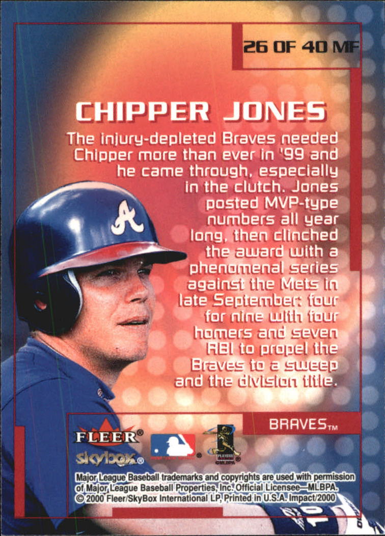 2000 Impact Mighty Fine in '99 #26 Chipper Jones - NM-MT